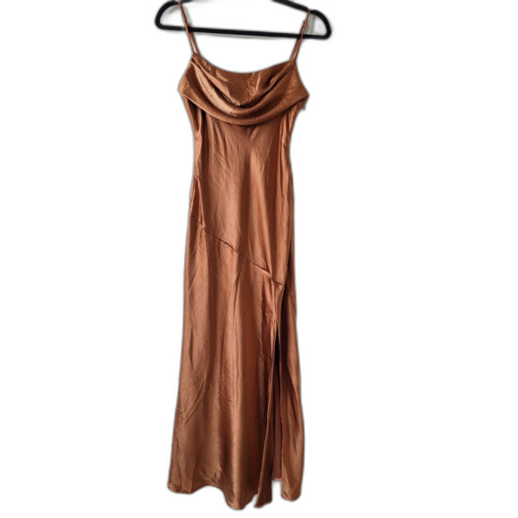 Selfie Leslie Chocolate Satin Slip Dress XS – NWT - Picture 2 of 6